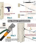 Installation steps for Heavy Duty Adjustable Cable Railing Hardware Kit T316 Stainless Marine Grade For Wood Posts Deck Stairs And Garden Fence 0 To 180 Degree Angles Ten Pack