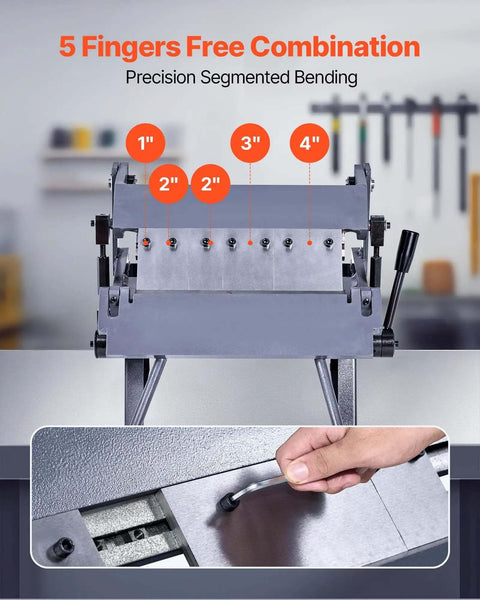Box And Pan Brake For Sheet Metal Bending Up To 12 Inches Wide With 20 Gauge Mild Steel Capacity 5 fingers detail in workshop