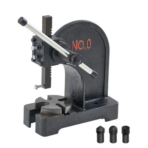 Beefy 0.5 Ton Manual Arbor Press For Desktop Stamping Bending And Forming Cast Iron Construction With 4.6 Inch Height And 4.7 Inch Stroke
