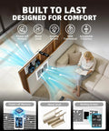 Room To Room Air Transfer Vent Fan With Remote And Temp Control Cranking 300 CFM Through Wall Exhaust demo in living room