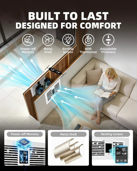 Room To Room Air Transfer Vent Fan With Remote And Temp Control Cranking 300 CFM Through Wall Exhaust demo in living room
