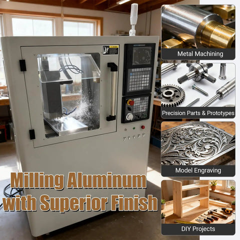 CNC Milling And Drilling Machine Benchtop With 400 By 140 Millimeter Workbench ER20 Spindle Up To 12000 RPM in workshop