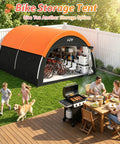 Upgraded Heavy Duty Bike Tent With Rain Cover Outdoor Storage Shed That Fits 8 To 10 Bikes or 5 To 7 Electric Bikes in garden setup