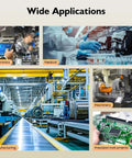 Collage showing usage of Heavy Duty Aluminum Sheet Cutting Holder And Marking Machine Fixture Clamp in various professional settings.