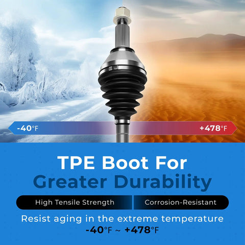 Front Left Driver Side CV Axle Half Shaft Assembly For 2010 2012 Ford Fusion Mercury Milan Lincoln MKZ Hybrid with Automatic CVT Transmission Plug and Play Direct Fit OEM Grade Durable Part Replaces FD 8 8734A 447 00420L 662279, TPE boot