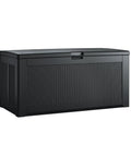 Extra Large Resin Outdoor Storage Deck Box 134 Gallon Capacity Weather Resistant Black Tough Yard Organizer for Patio Cushions