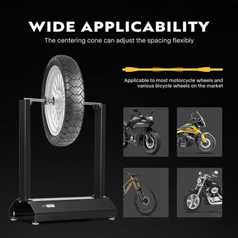 Motorcycle Wheel Balancer For Most Motorcycles And Sport Dirt Bikes With Adjustable Centering Cones, Rim Tire Alignment Tool