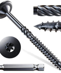 Heavy Duty Lag Screws Size 14 X 3 Inch 30 Pack with Torx T30 Star Bit, close-up of threads and Torx drive head