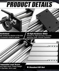 200mm Travel Manual Linear Stage With Locking Handwheel For Do It Yourself CNC And Laser Modules Precision Pro Grade Trapezoidal Lead Screw Industrial Linear Bearings And Rails For Accurate Motion Control, aluminum