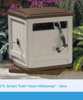 Swivel Hideaway Hose Reel With Crank Handle And Hose Guide 225 Ft Capacity Mocha Taupe Finish for large yards; outdoor view