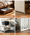Chegulu 2" Rigid Plate Casters, Silent Rubber Furniture Wheels, Set of 4 used under bed storage drawer and printer stand.