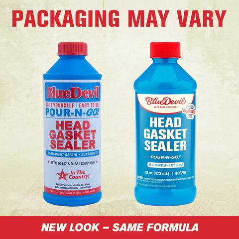 Pour N Go Head Gasket Sealer 16 Ounce Easy Do It Yourself Formula That Permanently Seals Engine Leaks No Tools Needed For Quick Long Lasting Car Maintenance, two BlueDevil bottles