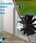 40 Foot Dryer Vent Cleaner Kit Pro Grade Lint Remover With Reusable Nylon Brush Flexible Drill Attachment in use