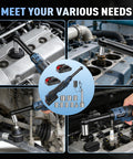 Three Eighths Inch Cordless Electric Ratchet Wrench For Auto Repair With 60 Nm Torque Beefed-Up Extended Kit in various uses