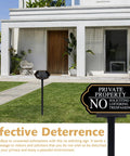 Private Property No Trespassin Sign with stake in front yard, UV printed, weatherproof, 5x10 inch sign on 35 inch high stake