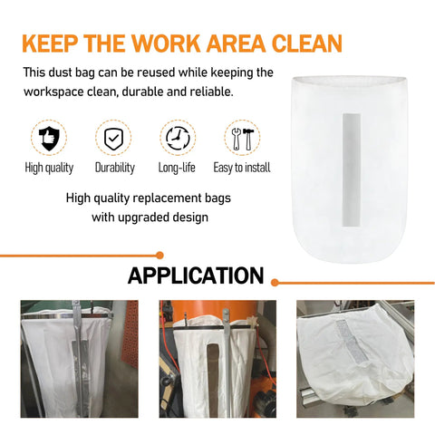 70 Gallon Heavy Duty Dust Collector Bag For Woodworking Tools Universal Lower Filter Fits Most Dust Collectors Thick Tear-Resistant Fabric