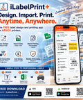 iLabelPrint+ app interface showcasing features for ARGOX printers like batch printing and data import.