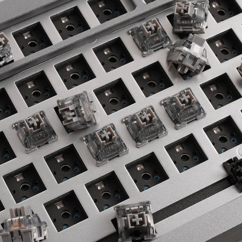 Silver Pro V3 5 Pin Linear Keyboard Switches with Dustproof Stem Pre Lubed for Gaming Ready Mechanical Keyboards