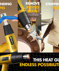 Heavy Duty 1800W Heat Gun Kit With LCD Display And Overload Protection 212F To 1112F Adjustable Temperature shown for bending pipes