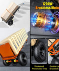 Heavy Duty Electric Stair Climbing Dolly Moves Loads With Ease Effortless Up Down Stairs Motorized Hand Truck Cart 880 lbs Capacity with 1200W Brushless Motor on stairs
