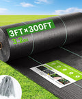 Tough As Nails Weed Barrier Fabric For Gardens And Driveways 3x300ft Geotextile Ground Cover 3.2oz roll with U pegs