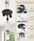 Installation steps for Three Light Dope Industrial Black Ceiling Light Fixture With Clear Seeded Glass Shades Semi Flush Mount