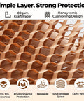 Eco Friendly Honeycomb Packing Paper Roll Pro Grade 12 Inch By 200 Foot Biodegradable Kraft Cushioning close-up view