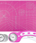 45mm Rotary Cutter Kit With Self Healing Cutting Mat And 2 Replacement Blades For Sewing, Quilting, Crafting And Fabric Cutting, 9x12 Inch Mat For DIY Projects And Hobby Buffs.