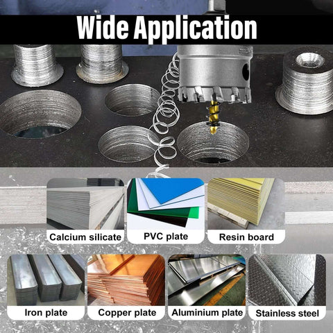 SALI 7/8 in TCT hole saw kit with tungsten carbide tips and titanium-plated pilot bit for metal, wood and plastic