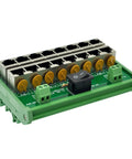 DIN Rail 8 Port Passive PoE Injector Module With RJ45 Power Over Ethernet For APs, Cams, And VoIP Phones, Individual 1.1A 72V Fuses
