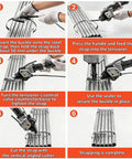 Heavy-Duty 3-In-1 Pneumatic Strapping Machine For 1.25 Inch Steel Strap demonstrates step-by-step strapping process on steel pipes.