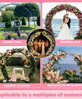 Massive Metal Garden Arch Trellis For Weddings And Parties 8 By 7 Feet Heavy Duty Arch Frame with floral decorations and couples