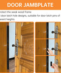Built Like A Tank Five Piece Door Reinforcement Kit For Jamb And Frame With Hinge Guard showing door jamb plate with multiple latch hole designs.