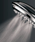 Close-up of handheld head from Three Way Shower Combo With No-Drill Instant Mount Slide Bar, Overhead And Handheld Heads