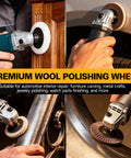 Heavy Duty 3 Inch Wool Felt Polishing Pads For Angle Grinders, polishing metal and wooden surfaces with angle grinder.