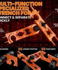 All-In-One Solar Crimp Tool Kit With AWG 16-10 Crimper, IP68 Panel Connectors, spanner wrench showing lock and unlock steps.