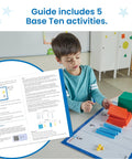 Child using Multicolored Base Ten Blocks Activity Set Fun Hands On Place Value Learning Math Manipulatives For First Grade Counting Cubes.