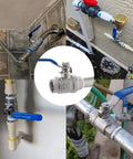 Three Quarter Inch Female NPT Ball Valve 304 Stainless Steel Full Port Heavy Duty Shut Off For Water Oil And Gas Blue Long Handle
