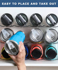 Kick That Bottle Jumble With This 3 Tier Stackable Water Bottle Organizer That Cradles 12 Big Tumblers And Fits Stanley Sizes Perfectly. Clear rack holds colorful tumblers.
