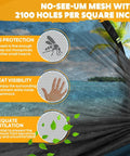 Ultra Light Travel Hammock With Pop Up Net 660Lb Capacity showing no-see-um mesh for bug protection by the sea