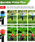Efficient Drip Irrigation Kit For Garden And Greenhouse 240 Feet Auto Watering System demonstrating adjustable water flow.