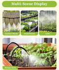 50Ft Drip Irrigation System Garden Watering Kit With 15 360 Degree Adjustable Copper Nozzles for Greenhouse Lawn Raised Beds