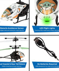 Baby Yoda RC Helicopter Toy For Kids 8 And Up Easy Fly Remote Control Copter with LED lights, USB cable, and durable body detail
