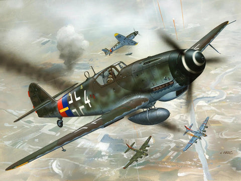 Illustration of Messerschmitt Bf 109 G 10 Erla 1 32 Scale Aircraft Model Kit With 147 Parts Dual Cockpit Options