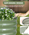 Galvanized Steel Raised Garden Beds Kit Outdoor Two Piece Planter Box Set With Gloves Safe Edge Design Easy Assembly 4x2x1Ft