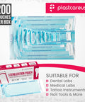 Self Sealing Sterilization Pouches 3.5 By 10 Inches Latex Free With Color Changing Indicator 200 Count Bulk Pack For Dental Pros
