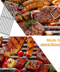 Heavy Duty Thick 9Mm Stainless Steel Cooking Grates Four Pack Heat Plates Flame Tamers For Blaze Grill Replacements shown cooking meats.