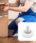 8 Pack 19mm Nylon Drawer Rollers With Ball Bearings And M6x1 Studs Sweet Replacement Wheels For Smooth Dead Quiet Gliding Fixes Squeaky Cabinet Doors And Filing Drawers Fast, installer working on cabinet.