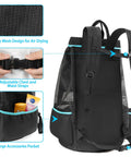 Back view of XL Scuba Dive Backpack With Wet Dry Separation And Large Mesh Gear Bag, showing straps and large pocket detail