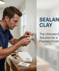 Man applying No Sweat Mastic Flex 26 PCS White Waterproof Sealant Clay for patching AC vents indoors.